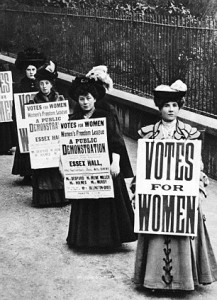 Great Britain, women's movement, suffragettes, announcement of a demonstration at Essex Hall, London